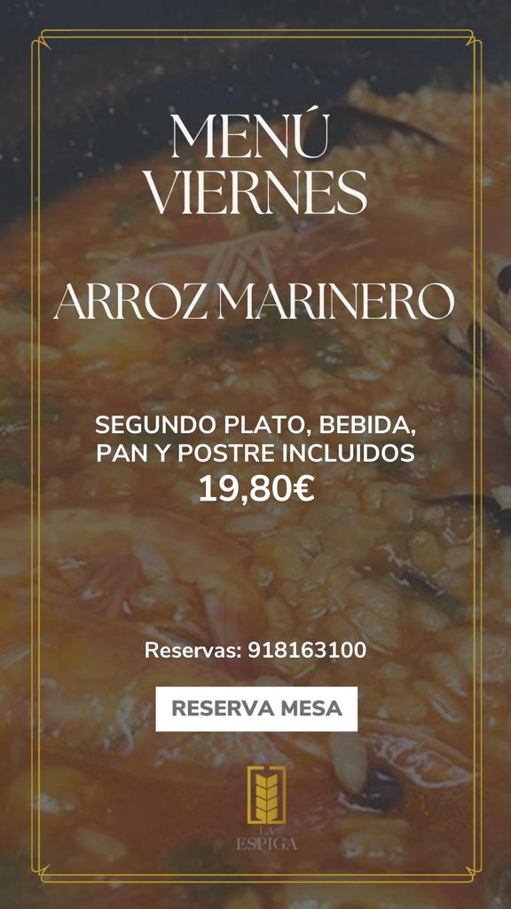 Menú Viernes Finca La Espiga